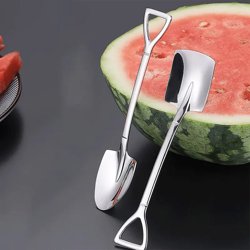 Exquisite Coffee Spoon Cutlery Set Stainless Steel Retro Iron Shovel Cream Spoon Scoop Creative Spoon Tea-spoon Tableware