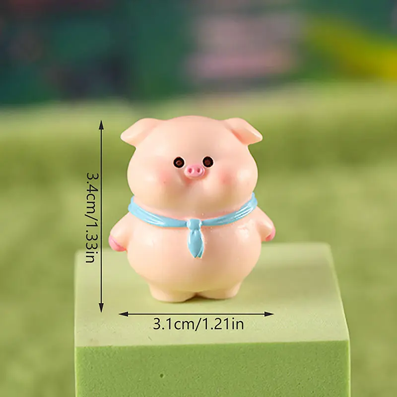1pc Mini Cute Pig Figurine Animal Model Moss Micro Landscape Home Decor Miniature Fairy Garden Decoration Accessories