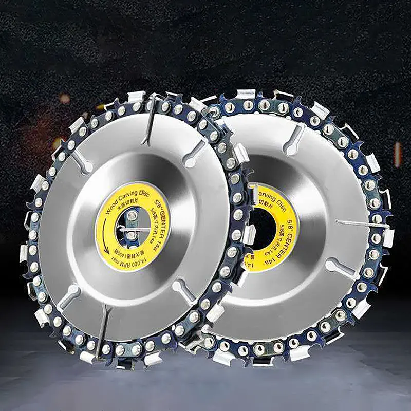 Universal 4 Inch 22 Tooth Angle Grinder Disc Dedicated Chain Disc Woodwork Carving Chain Saw Disc Slotting Blade Tool