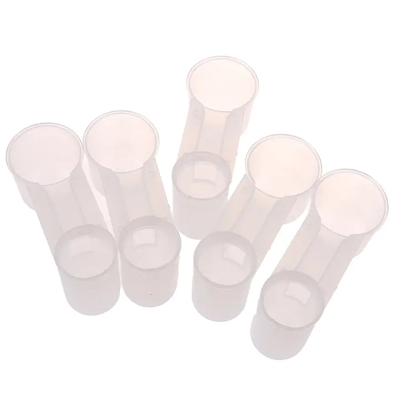 5Pcs Plastic Pet Bird Dove Drinker Bowl Quail Water Cups Bottle Pigeon Parrot Hamster Double Nozzle Water Guide Transparent