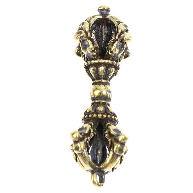 Bronze Vintage Brass Tibetan Handcraft Buddhist Copper Five Shares Dorje Vajra Pestle Key Ornaments Home Desk Decoration