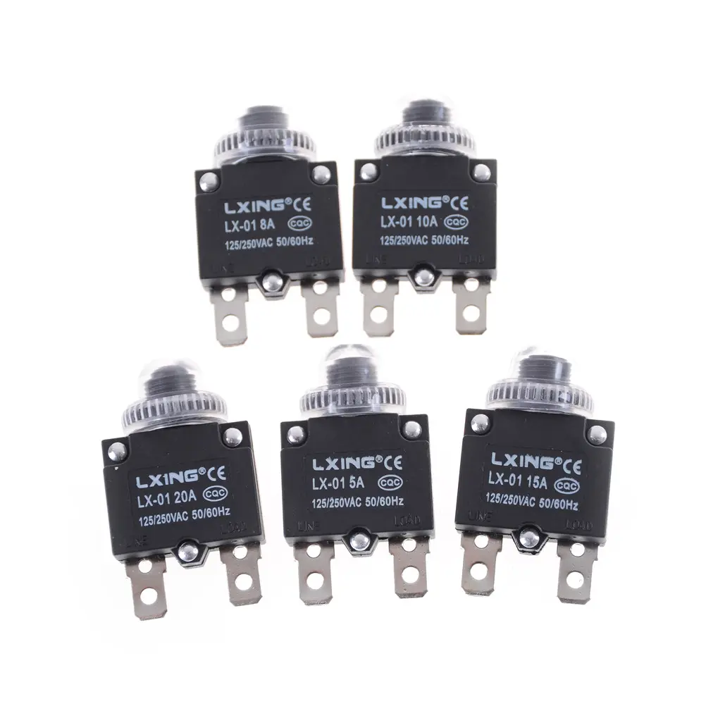 1set Thermal Switch Circuit Breaker Overload Protector 5A,8A,10A,15A,20A,25A Overload Switchpush Button+waterproof Cover
