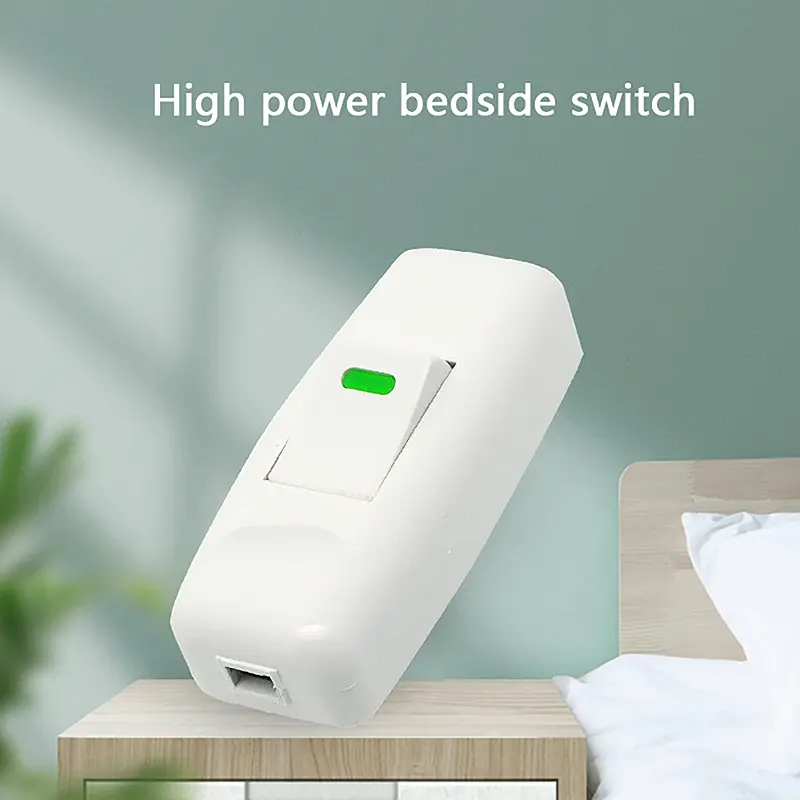 1Pc Cable Switches ON/OFF Table Lamp Desk Light Cord Light Switch For Home Classic White Inline Electrical Accessories