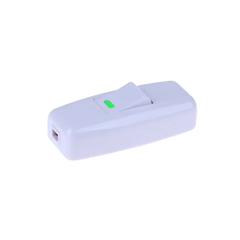 1Pc Cable Switches ON/OFF Table Lamp Desk Light Cord Light Switch For Home Classic White Inline Electrical Accessories