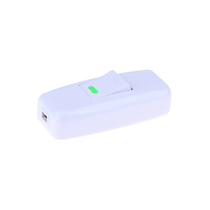 1Pc Cable Switches ON/OFF Table Lamp Desk Light Cord Light Switch For Home Classic White Inline Electrical Accessories