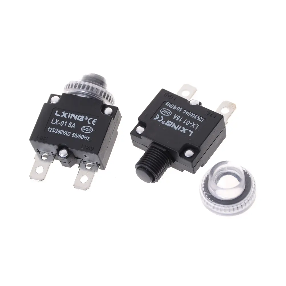 1set Thermal Switch Circuit Breaker Overload Protector 5A,8A,10A,15A,20A,25A Overload Switchpush Button+waterproof Cover