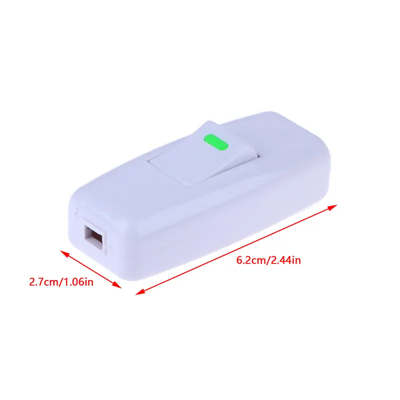 1Pc Cable Switches ON/OFF Table Lamp Desk Light Cord Light Switch For Home Classic White Inline Electrical Accessories
