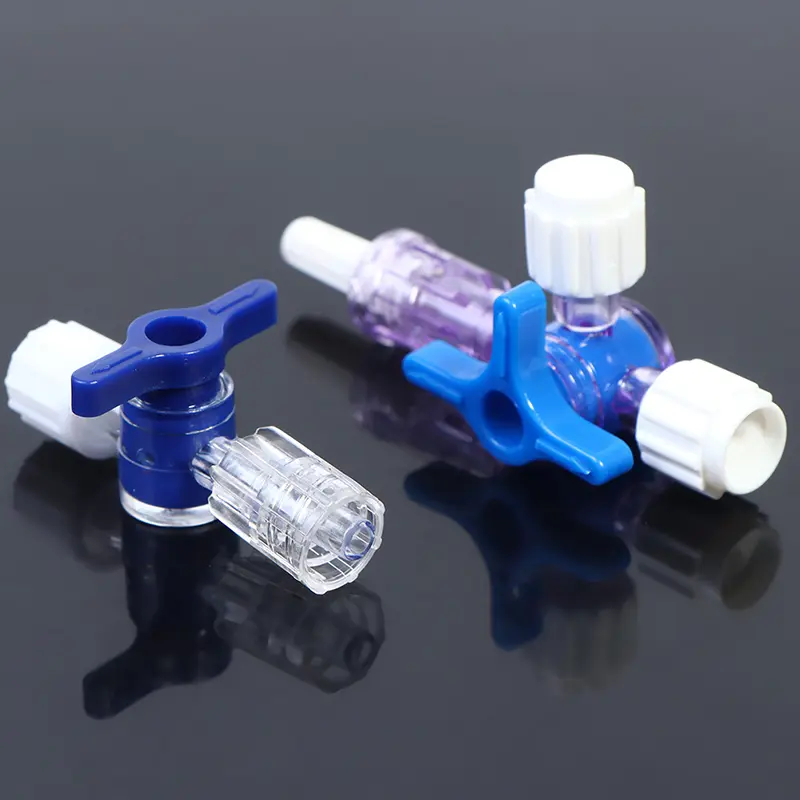 Flexiable Plastic 2 Way Stop Cock For Clinical Hospital Luer Lock Adapter 3 Way Stopcock T-Connector Extension Tube