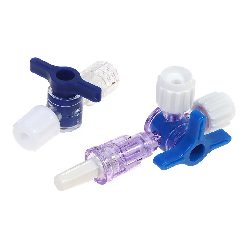 Flexiable Plastic 2 Way Stop Cock For Clinical Hospital Luer Lock Adapter 3 Way Stopcock T-Connector Extension Tube
