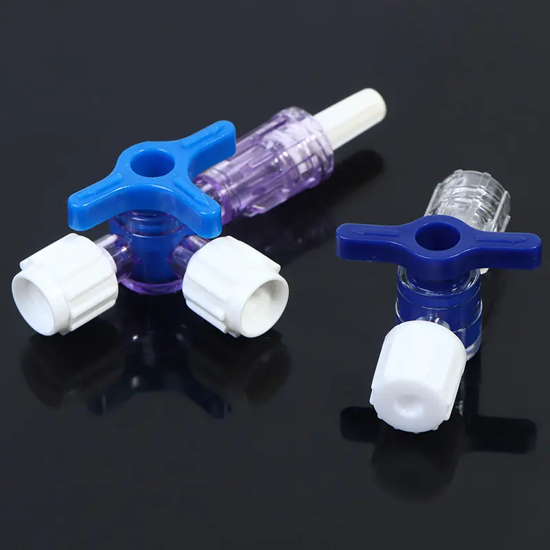 Flexiable Plastic 2 Way Stop Cock For Clinical Hospital Luer Lock Adapter 3 Way Stopcock T-Connector Extension Tube