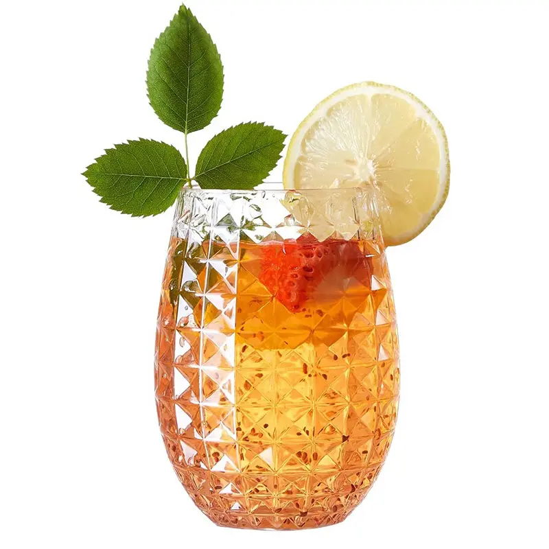 Wine Glasses Whiskey Cocktail Juice Drinking Plastic Cups - Reusable And Recyclable for Outdoor Pool Party Picnics