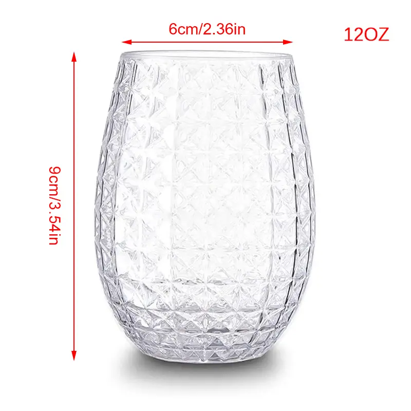Wine Glasses Whiskey Cocktail Juice Drinking Plastic Cups - Reusable And Recyclable for Outdoor Pool Party Picnics
