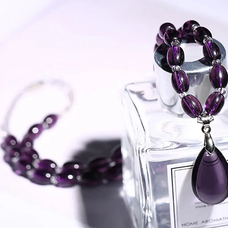 1PCS Amethyst Necklace Crystal Crafts Crystals Decorativas Raw Stone Jewelry Women's Organic Material Feng Shui Piedras