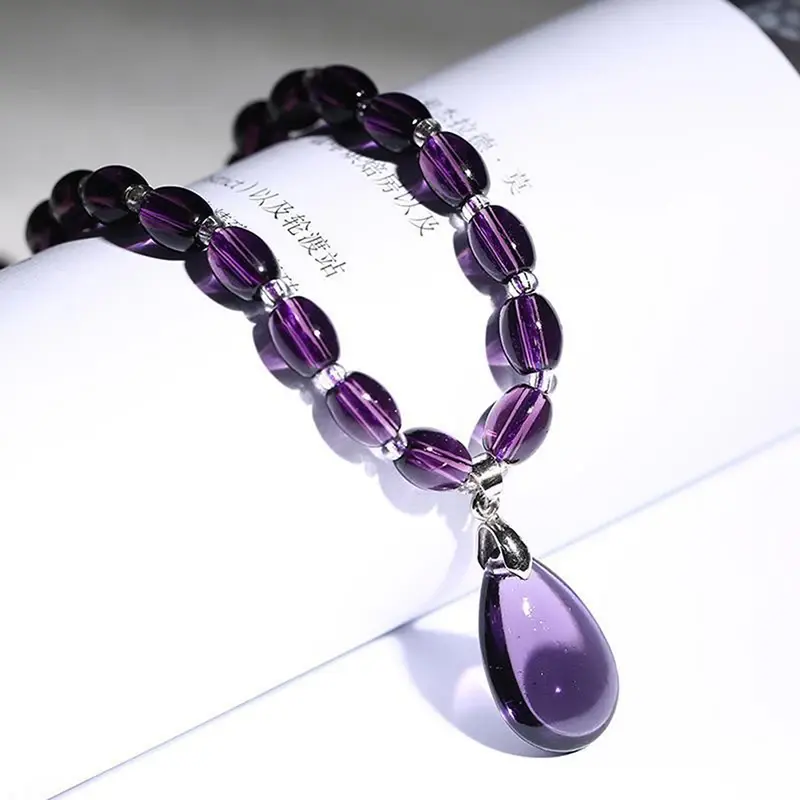 1PCS Amethyst Necklace Crystal Crafts Crystals Decorativas Raw Stone Jewelry Women's Organic Material Feng Shui Piedras