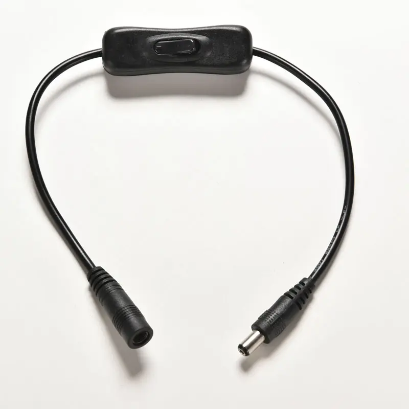 30cm Micro USB Extension Cord Power Cable In-Line Power Switch ON/OFF 2.1mm/5.5mm Cable Jack For Arduino Plug 12V