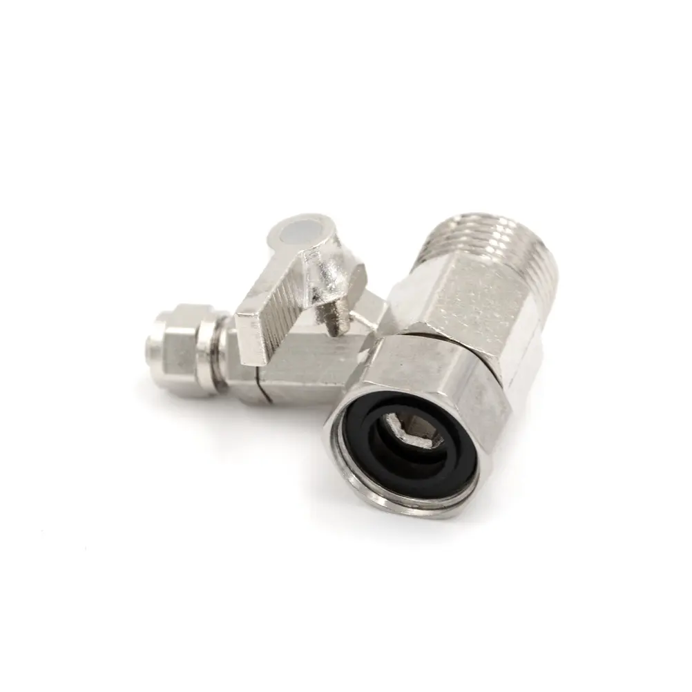 1pcs Water Filter Purifier Adapter 1/2'' To 1/4; Ball Valve Faucet Tap Safe Copper Nickel Plating