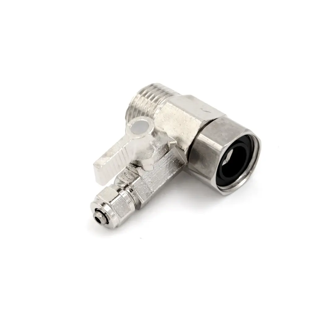 1pcs Water Filter Purifier Adapter 1/2'' To 1/4; Ball Valve Faucet Tap Safe Copper Nickel Plating