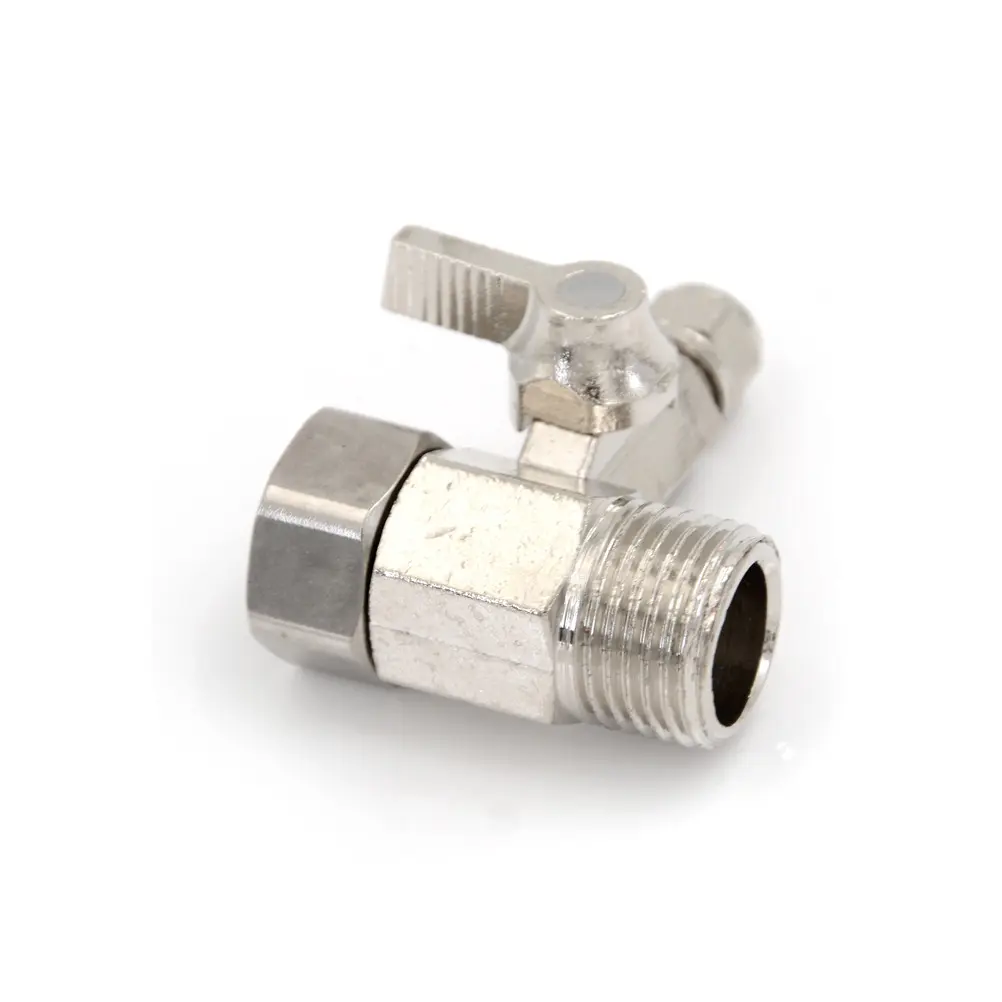 1pcs Water Filter Purifier Adapter 1/2'' To 1/4; Ball Valve Faucet Tap Safe Copper Nickel Plating