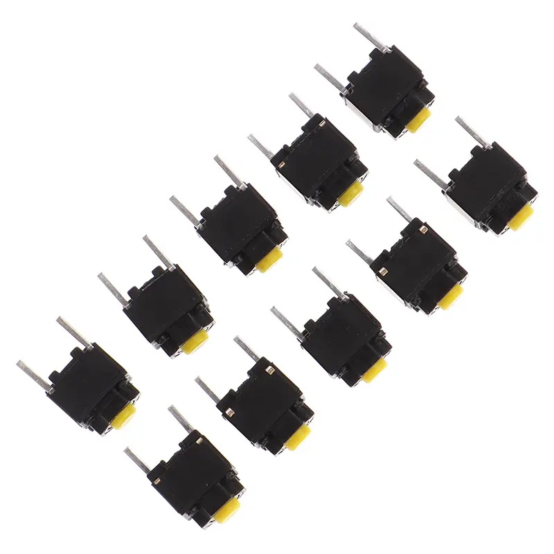 10pcs Mute Button 6*6*7.3mm Silent Switch Wireless Mouse Wired Mouse Button Micro Switch Yellow Push Button Switch