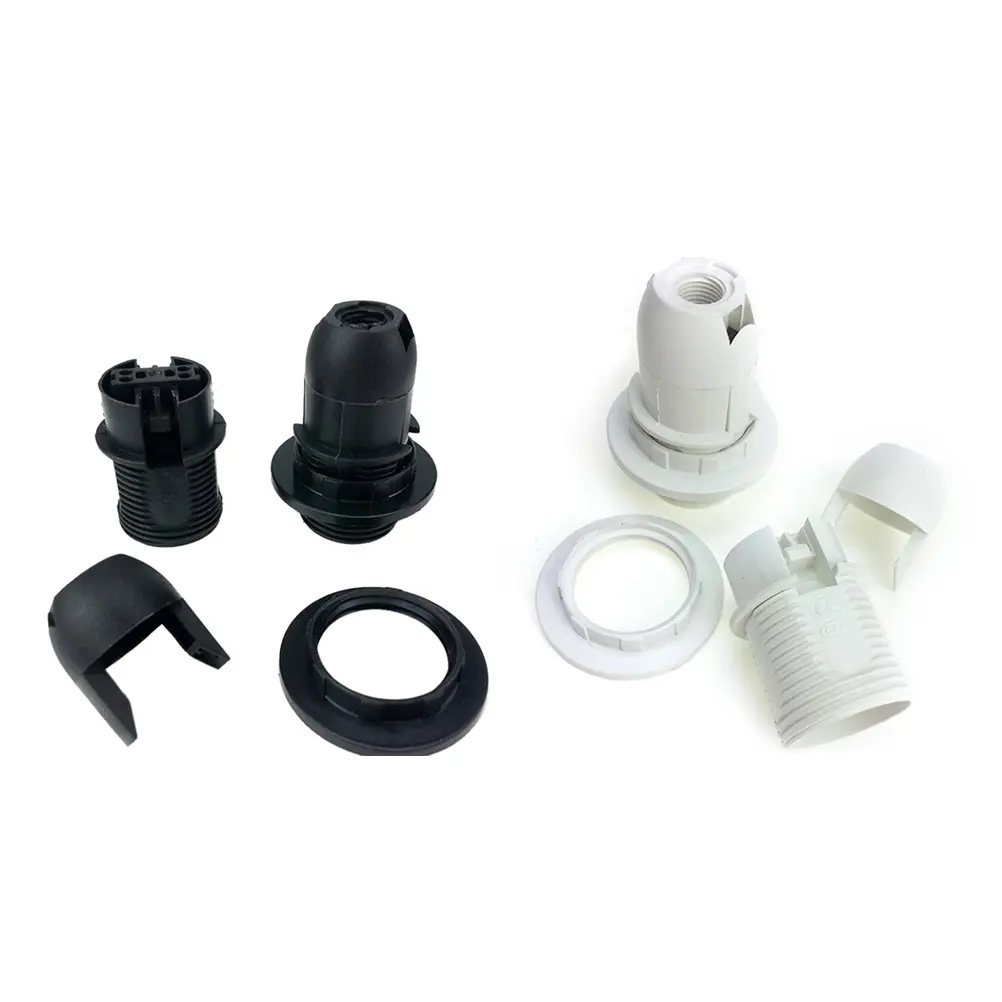 E14 Lamp Bulb Holder Edison Screw Cap Socket White/Black Pendant Ceiling Light