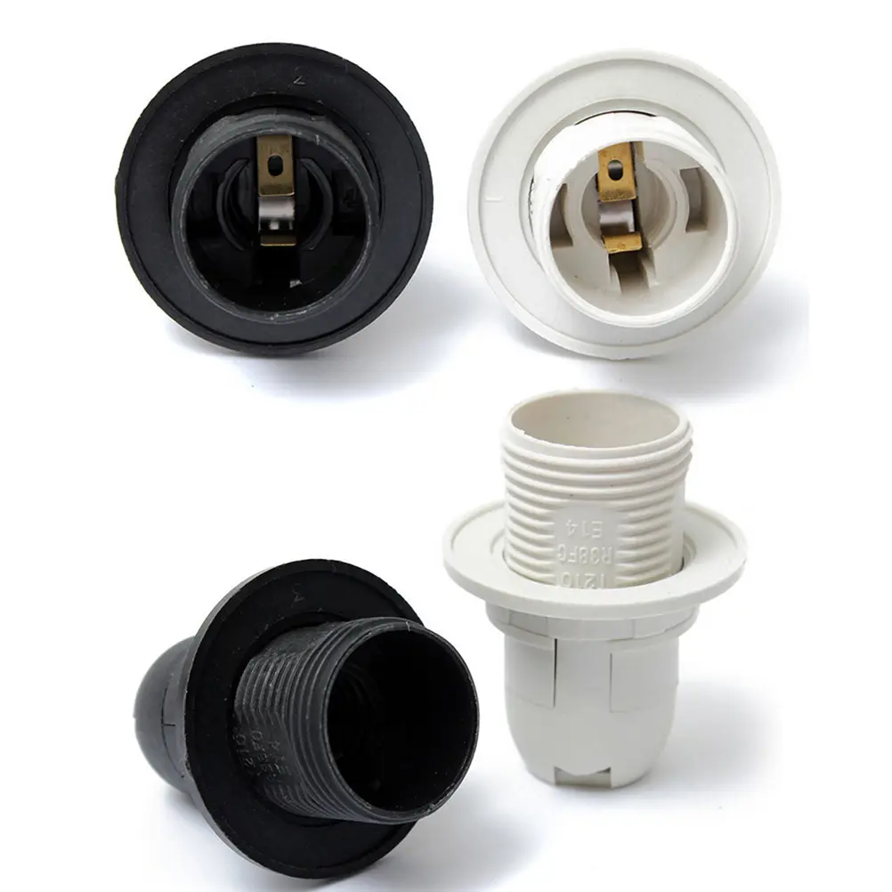 E14 Lamp Bulb Holder Edison Screw Cap Socket White/Black Pendant Ceiling Light