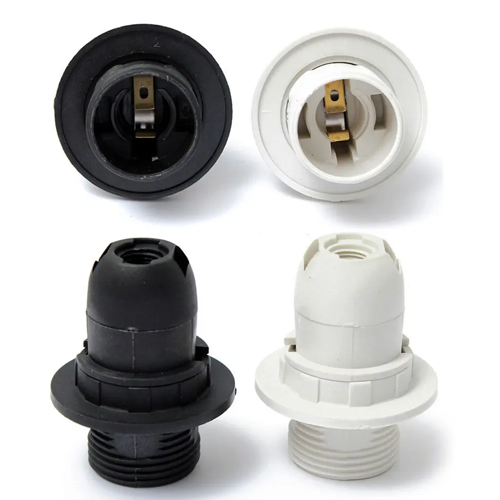 E14 Lamp Bulb Holder Edison Screw Cap Socket White/Black Pendant Ceiling Light