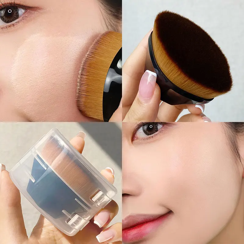 1PC Professional Foundation Makeup Brushes Petal-Shaped Flat Top Kabuki Brush For  Liquid CreamOr flawless makeup Cosmetics Tool