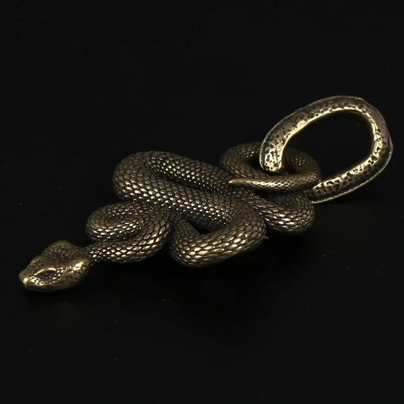 1pc Brass Snake Key Ring Boa Key Chain Outdoor Small Accessories DIY White Snake Car Hanging Keychain
