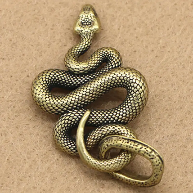 1pc Brass Snake Key Ring Boa Key Chain Outdoor Small Accessories DIY White Snake Car Hanging Keychain