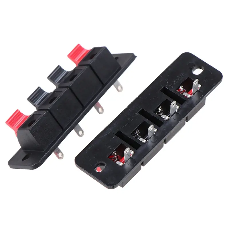 2Pcs 4Position Connector Terminal Push In Jack Spring Load Audio Speaker Terminals Breadboard Clip