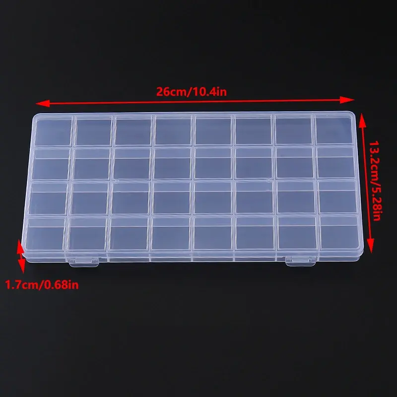32Grid Compartments Plastic Storage Box Organizer Jewelry Container With Dividers For Bead Art DIY Crafts Sewing Jewelry Supply