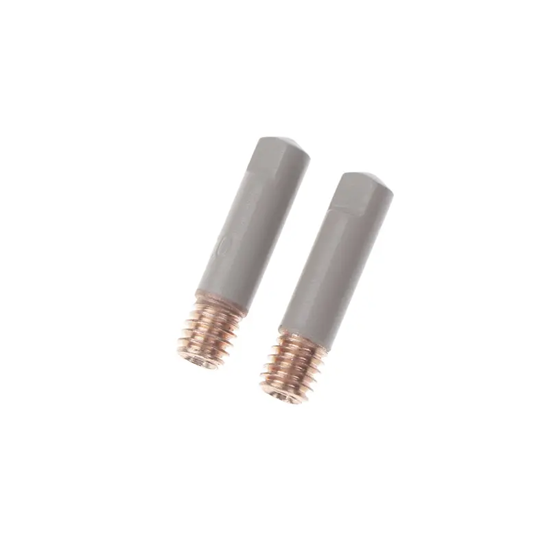 2Pcs/Set 15AK Welding Contact Tips New Coating Protect 25mm M6 Gas Nozzle Tip 0.8mm-1mm MIG Welding Torche Welding Tool Parts