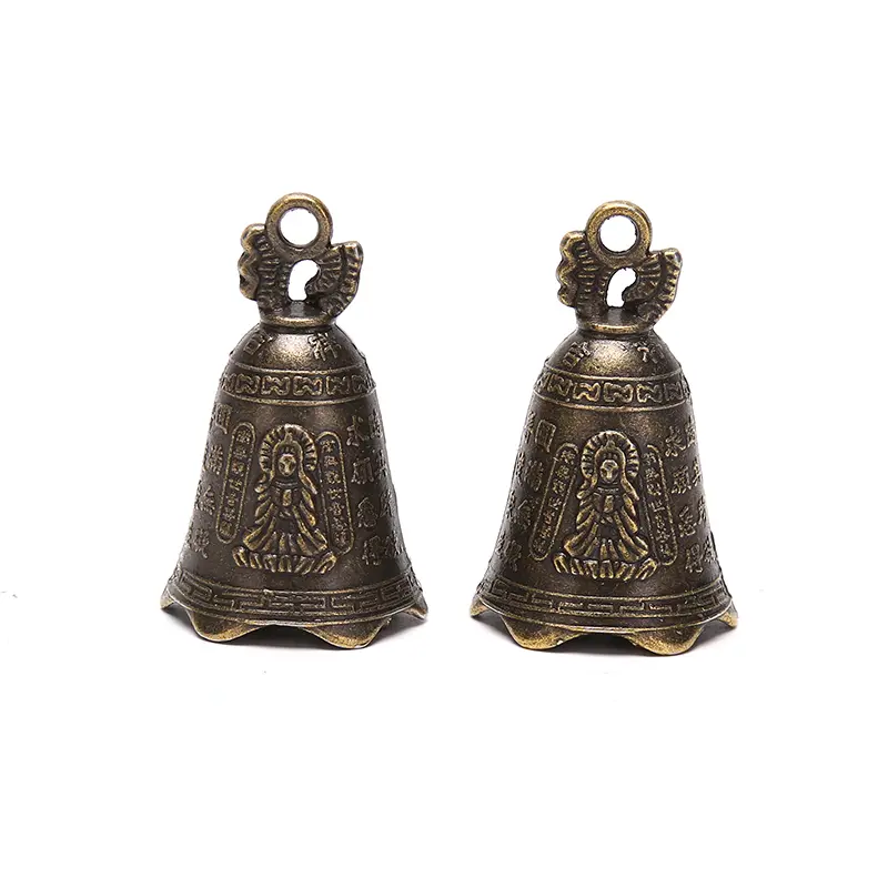 1PC Brass Wind Bell Handicraft Die-casting Scripture Bell Car Button Tibetan Bronze Bell Creative Gift Home Decoration Pendant