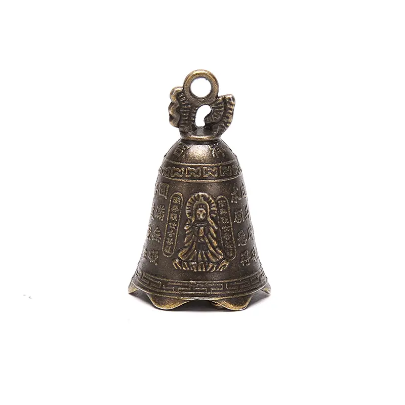 1PC Brass Wind Bell Handicraft Die-casting Scripture Bell Car Button Tibetan Bronze Bell Creative Gift Home Decoration Pendant