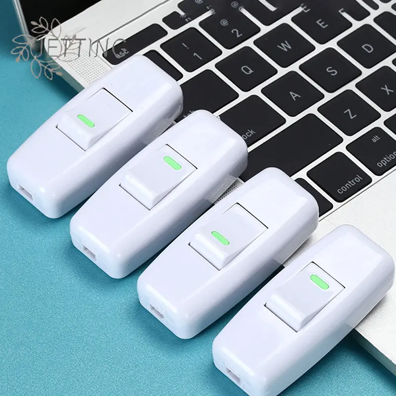 1PC 10-16A Light Switch For Home Classic White Inline ON/OFF Table Lamp Desk Light Cord Cable Switches Electrical Accessories