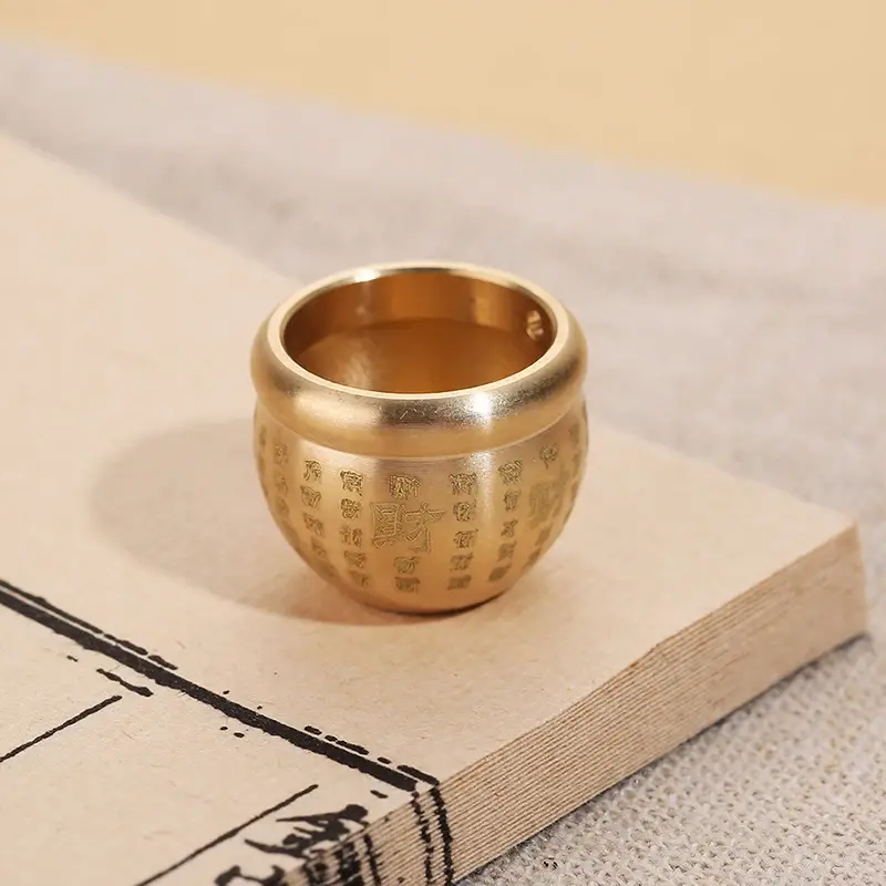 Feng Shui Lucky Fortune Wealth Brass Cornucopia Baifu Rice Cylinder Desktop Ashtray Study Small Ornament Gift Home Decoration