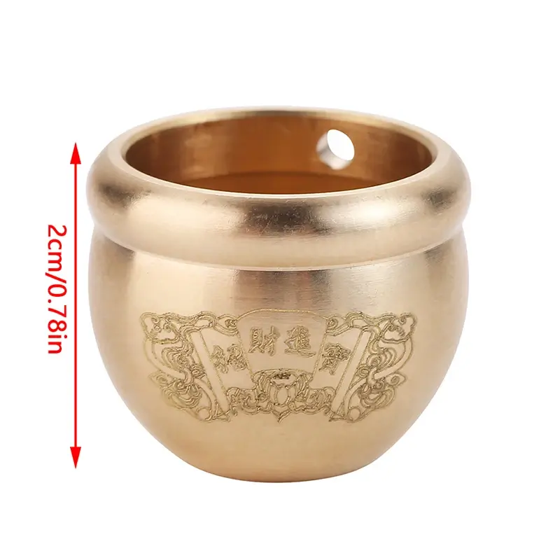 Feng Shui Lucky Fortune Wealth Brass Cornucopia Baifu Rice Cylinder Desktop Ashtray Study Small Ornament Gift Home Decoration
