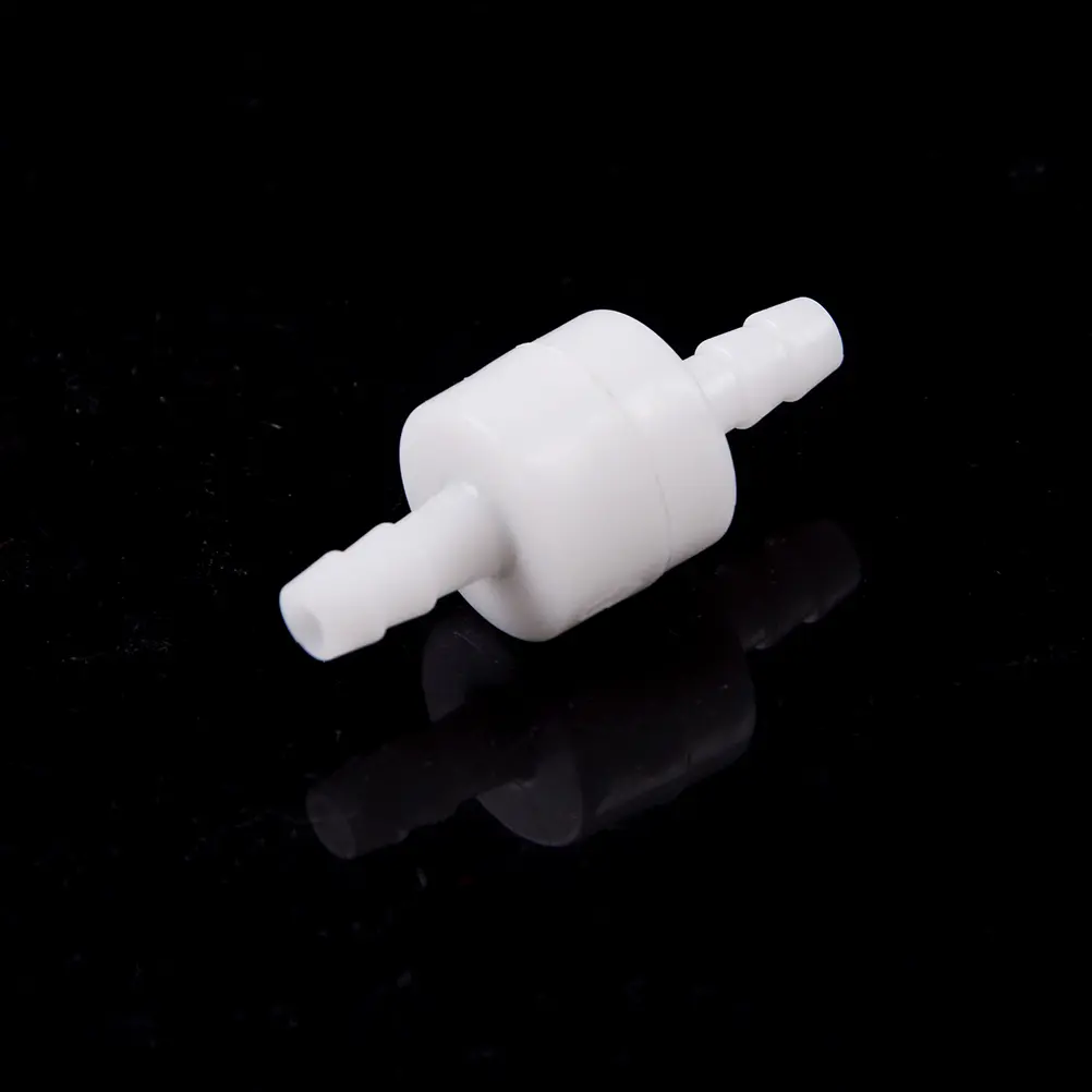 6mm 1/4" White 1PC Plastic One Way Inline Check Valve Fuel Gas Liquid Water Suitable For Water Petrol Diesel Oils