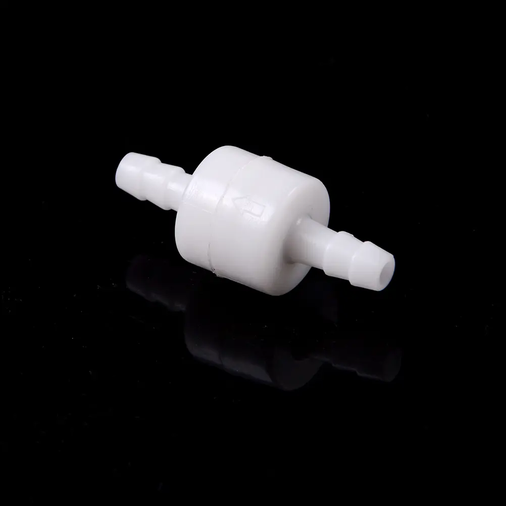 6mm 1/4" White 1PC Plastic One Way Inline Check Valve Fuel Gas Liquid Water Suitable For Water Petrol Diesel Oils