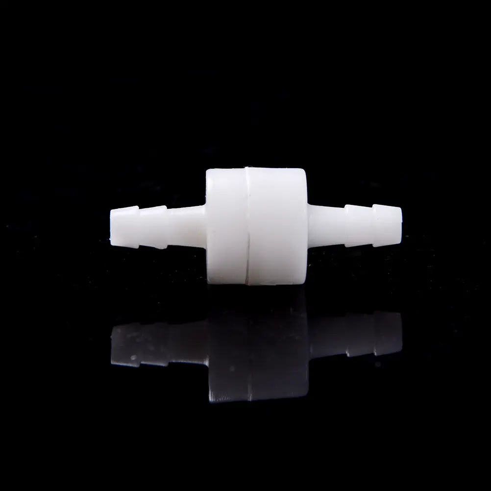 6mm 1/4" White 1PC Plastic One Way Inline Check Valve Fuel Gas Liquid Water Suitable For Water Petrol Diesel Oils