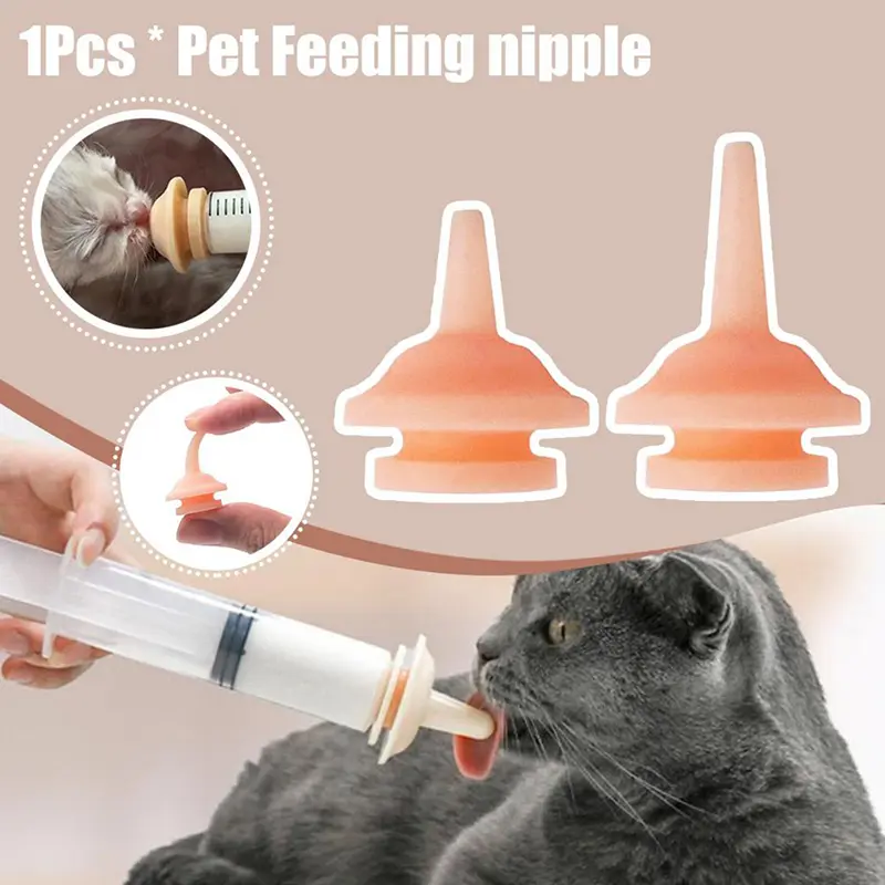 1pcs Newborn Pet Feeding Nipple Dog Cat Feeding Pacifier Hamster Rabbits Kittens Puppies Feeding Bottle With Silicone Nipple