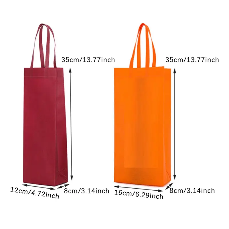 1PC Non-wovens Champagne Beer Waterproof Gift Bag Color Single Bottle Red Wine Bottle Hand Handle Packaging Pouches