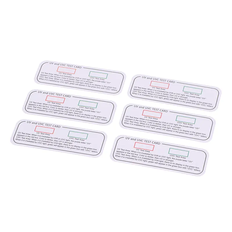 10PCS UV-C Test Card UVA Light Sensor UV Discoloration Detection Card UV Sanitizer Test Strip UV Light Wavelength Indicator Card