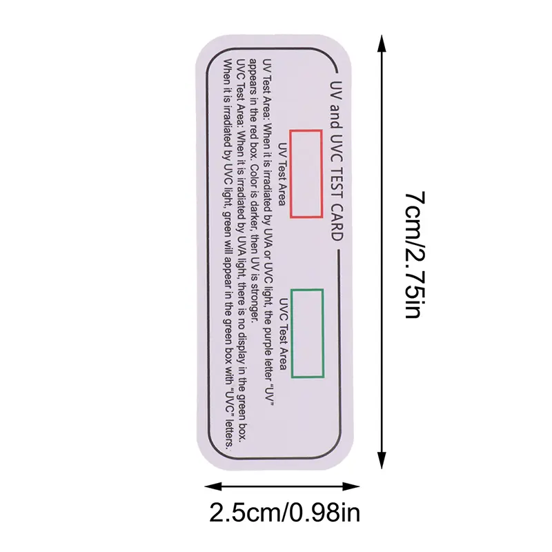 10PCS UV-C Test Card UVA Light Sensor UV Discoloration Detection Card UV Sanitizer Test Strip UV Light Wavelength Indicator Card