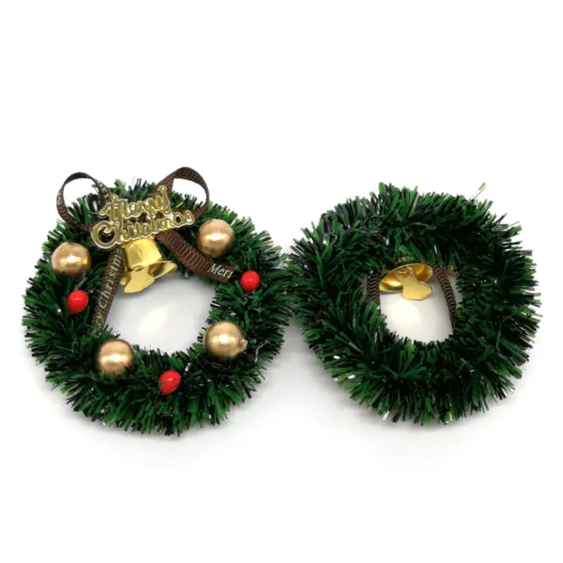 1Pcs 6CM Miniature Wreath Doll House Christmas Tree Wall Decoration Accessories