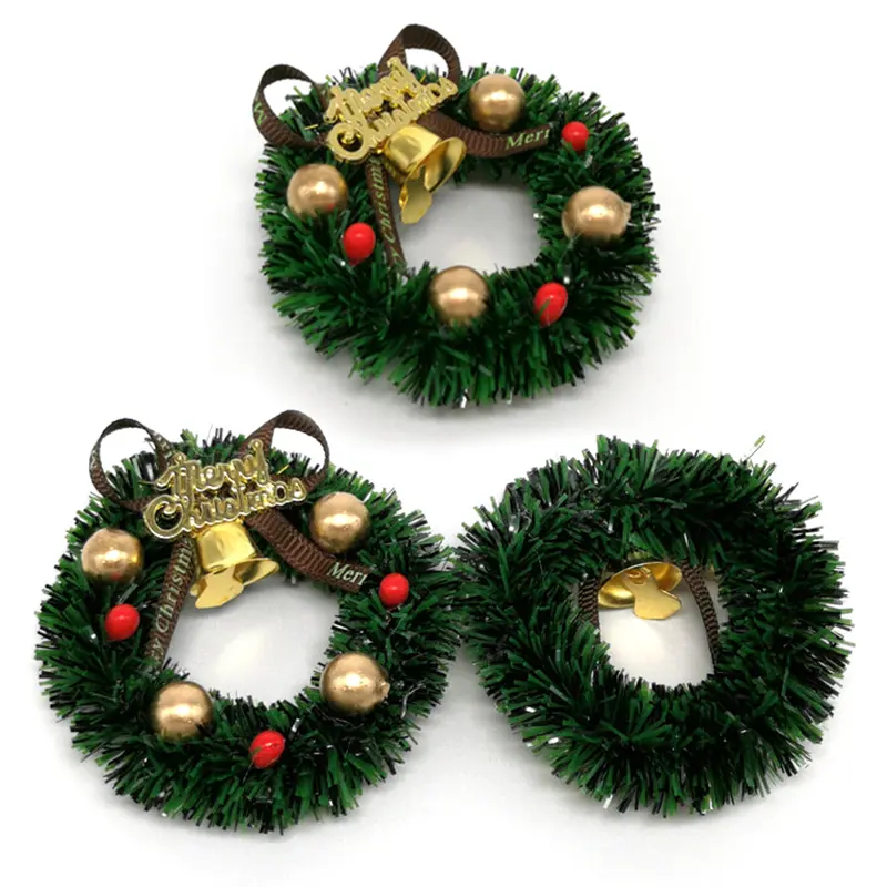 1Pcs 6CM Miniature Wreath Doll House Christmas Tree Wall Decoration Accessories