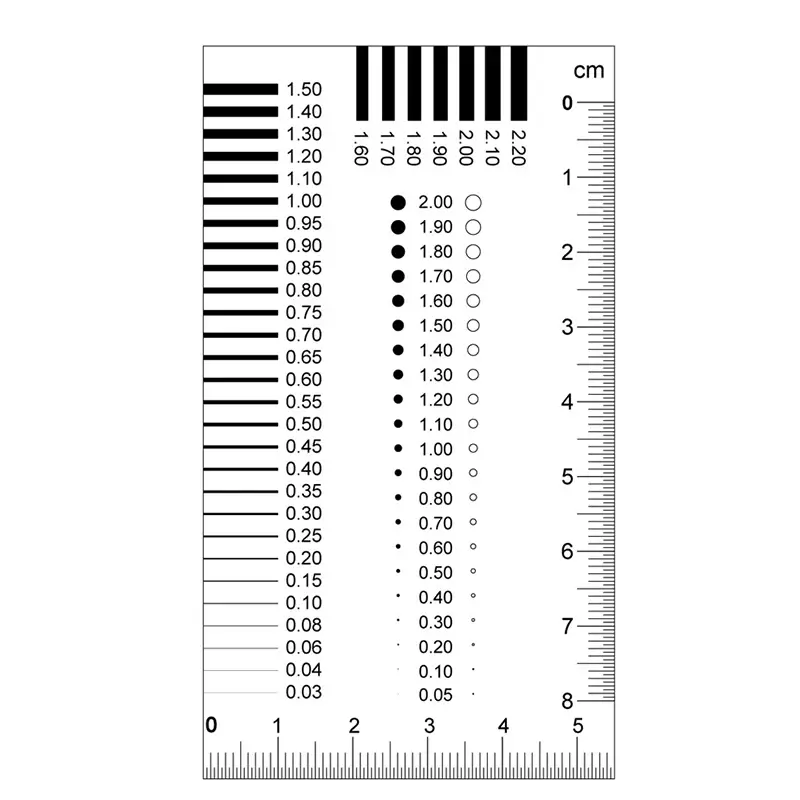 Measuring Pass Badge Gauge Stain Card Point Gauge Wire Gauge Transparent Film Ruler Stain Crack Contrast Ruler