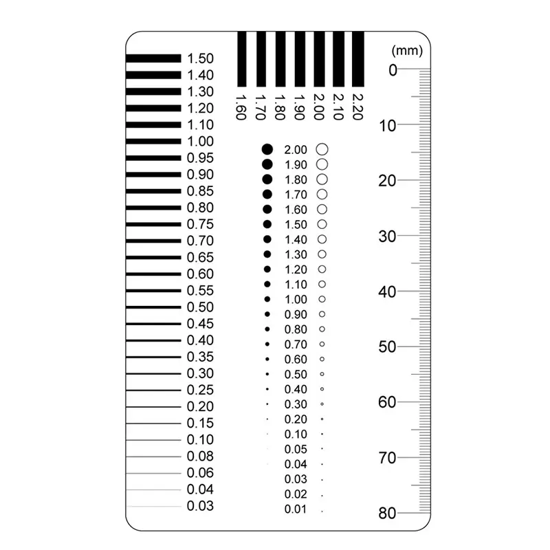 Measuring Pass Badge Gauge Stain Card Point Gauge Wire Gauge Transparent Film Ruler Stain Crack Contrast Ruler