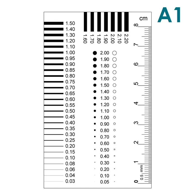 Measuring Pass Badge Gauge Stain Card Point Gauge Wire Gauge Transparent Film Ruler Stain Crack Contrast Ruler
