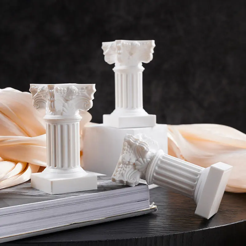 Candlestick Stand Roman Pillar Greek Column Statue Pedestal Figurine Sculpture Indoor Home Dinning Room  Decor